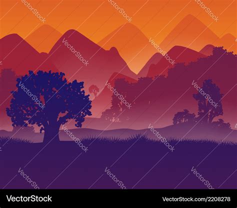 Landscape with aerial perspective Royalty Free Vector Image