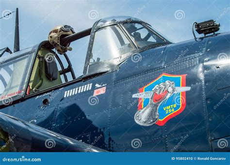 Cockpit of Grumman TBF Avenger E3 Editorial Image - Image of blue ...