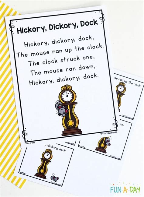 Free Hickory Dickory Dock Printable Sequencing Cards - Fun-A-Day!