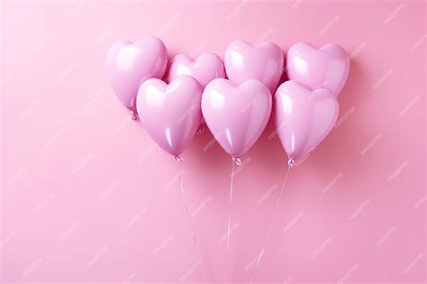 Premium AI Image | Heart shaped pink helium balloons on a pink background