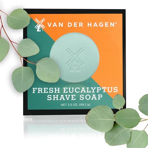 Van Der Hagen Shave Soap 3.5 oz Hypo-Allergenic Fresh Eucalyptus ...