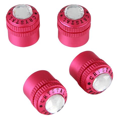 Pilot® IP-2046P - Pink Anodized Crystal Lettering Wheel Valve Stem Caps