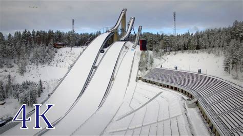 Lahti Salpausselän hyppyrimäet 4K - Aerial video Finland Above- Lahti Ski jumping hills - YouTube