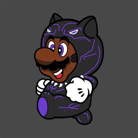 Check out this awesome 'Mario+Black+Panther+Tanooki' design on @TeePublic! Nintendo Characters ...