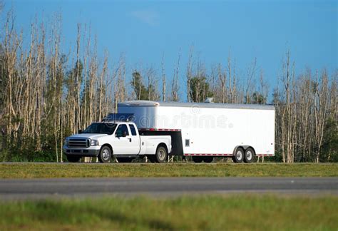 Truck Towing Trailer Stock Image - Image: 3097681