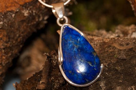 Amazing Lapis Lazuli Pendant fitted in Sterling Silver setting. Lapis Lazuli necklace. Design ...