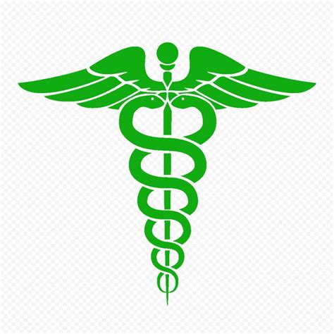 Caduceus Green Medical Symbol Silhouette PNG Image | Medical symbols ...