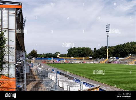 Stand, Football field and floodlight at SV Darmstadt 98 German football ...