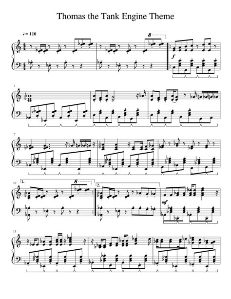 Thomas the Tank Engine Theme Sheet music for Piano | Download free in PDF or MIDI | Musescore.com