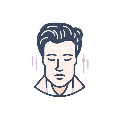 Man With Head Icon Vector Illustration, Elvis, Lineal Icon, Flat Icon PNG and Vector with ...