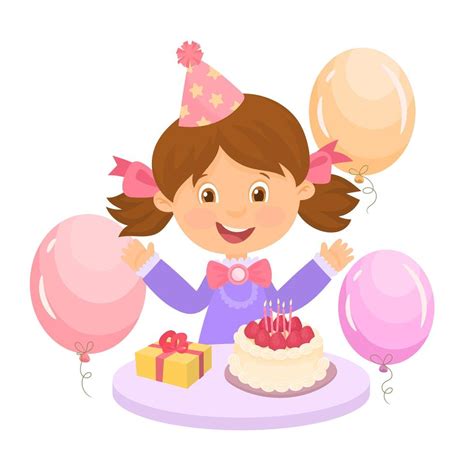 happy girl on her birthday 695675 Vector Art at Vecteezy