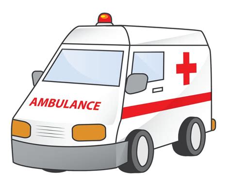 an ambulance is shown with the red cross on it's front and white side