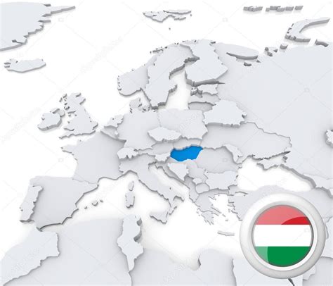 Hungary on map of Europe — Stock Photo © kerdazz7 #29063455