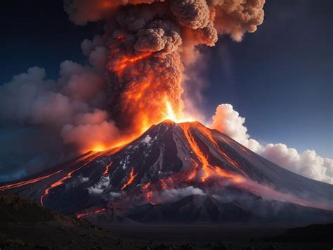 Premium AI Image | Image_of_a_volcano_erupting_releasing_magma