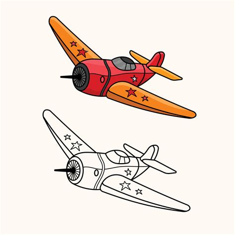 Plane vector illustration with outline. 25677943 Vector Art at Vecteezy