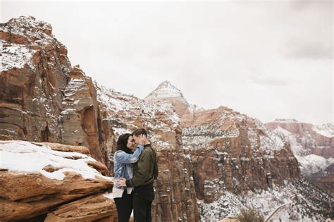 How to Have a Winter Adventure Session in Zion National Park | Natalie N Photography