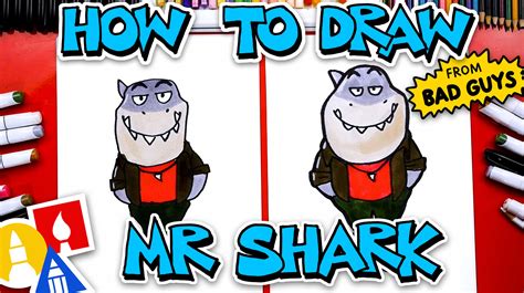 How To Draw Mr. Shark From The Bad Guys Movie