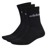 adidas Socks Cushioned Linear Crew 3-Pack - Black/White | www.unisportstore.com
