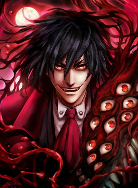 The Big ImageBoard (TBIB) - alucard (hellsing) blood fangs glowing eyes ...