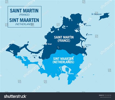 Saint Martin Island France Sint Maarten Stock Vector (Royalty Free) 1731232150 | Shutterstock