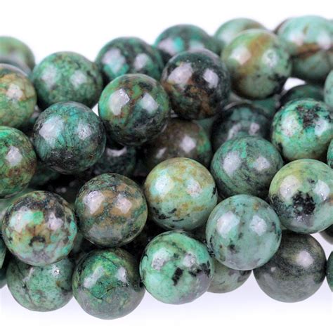 African Turquoise Jasper Beads 10mm Gemstone Beads Spotted