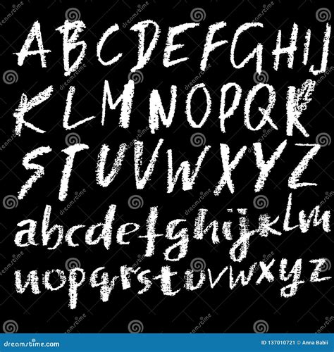 Chalk Textured Font. Grunge Script on Chalkboard. Vector Calligraphy ...