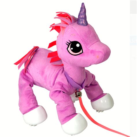 Peppy Pets Soft and Cuddly 11″ Walking Purple Unicorn with Leash Only ...