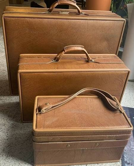 Vintage Hartmann Luggage Brown Leather 3-piece Belted With Keys And ...