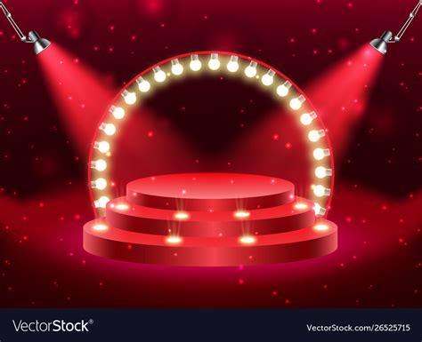 Colorful illuminated podium for awards Royalty Free Vector