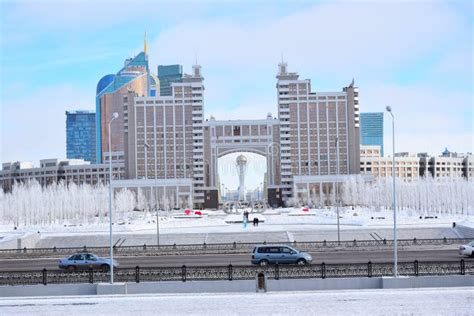 View in Astana in winter editorial image. Image of hoarfrost - 50302360