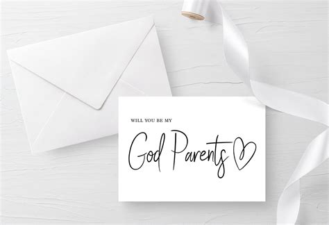 Printable Will You Be My God Parents Card Black and White - Etsy Australia | Parents cards, God ...