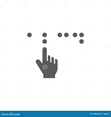 Disability Blind Vector Icon Symbol Braille Isolated on White Background Stock Vector ...