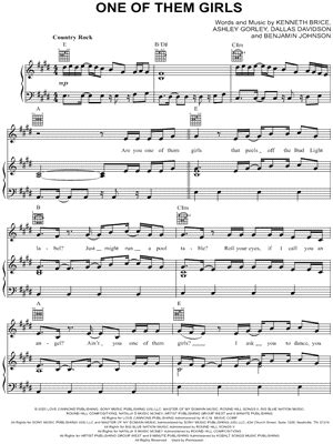 "One of Them Girls" Sheet Music - 1 Arrangement Available Instantly - Musicnotes