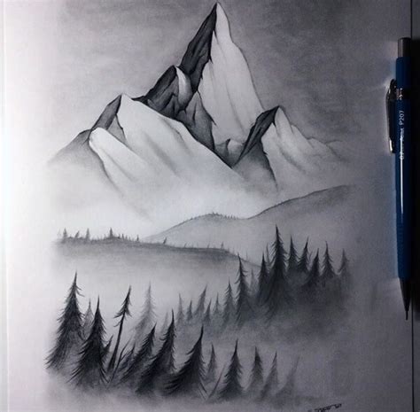 Pencil Sketches Of Mountains