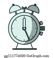 1 Blue Shading Silhouette Of Antique Alarm Clock Clip Art | Royalty Free - GoGraph