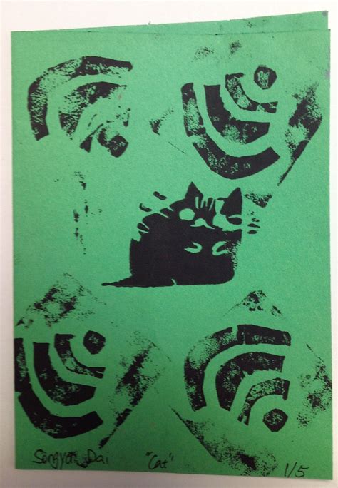 Pin by Miss Soodak Art Teacher on *Printmaking Cards by Students | Relief print, Animal ...