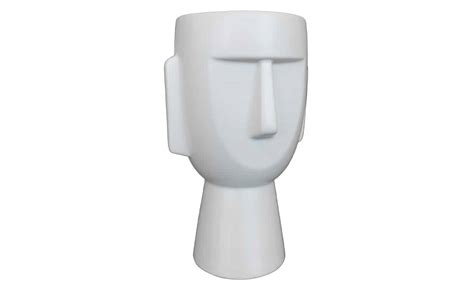 Ceramic Face Vase - White Dia.13x22cm for Sale at Mobelli