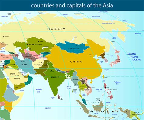 Map of Asia - Guide of the World