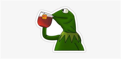 Black Tea - Kermit Sipping Tea Drawing - 375x360 PNG Download - PNGkit