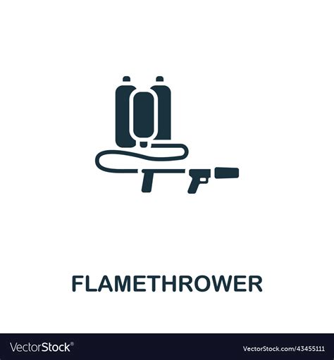 Flamethrower icon monochrome simple line weapon Vector Image