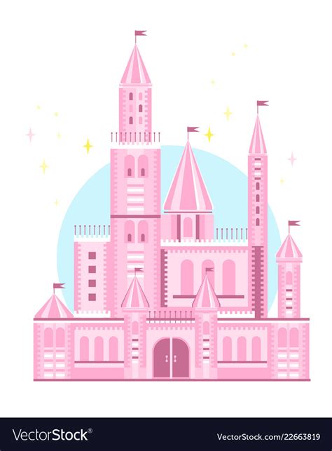 Cute pink castle Royalty Free Vector Image - VectorStock