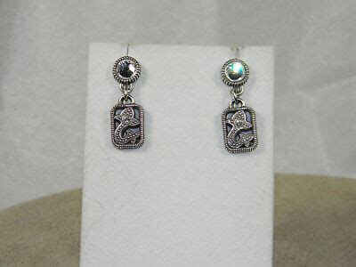 Brighton Crystal and Rectangle Dangle Earrings | eBay