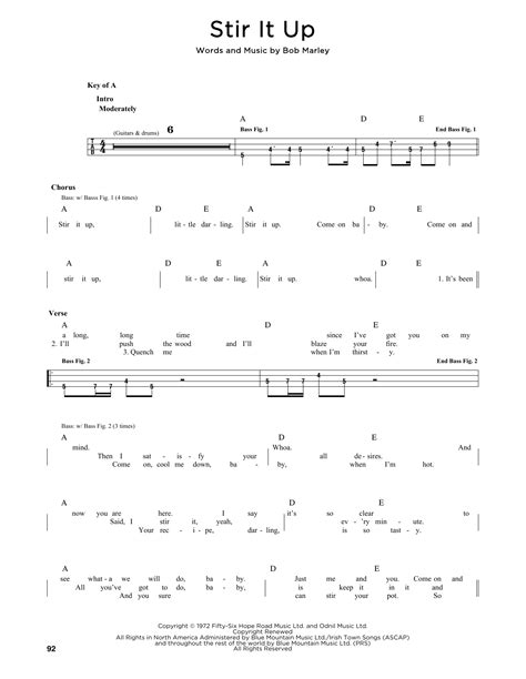 Bob Marley "Stir It Up" Sheet Music Notes | Download Printable PDF Score 89724