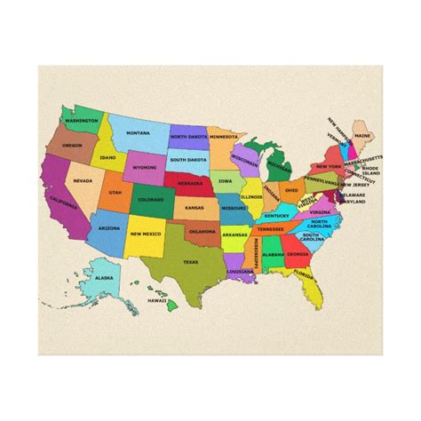 United States Map Canvas Print | Zazzle