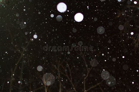 Falling snow in the night stock photo. Image of effect - 106451718