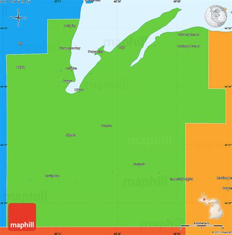 Political Simple Map of Baraga County