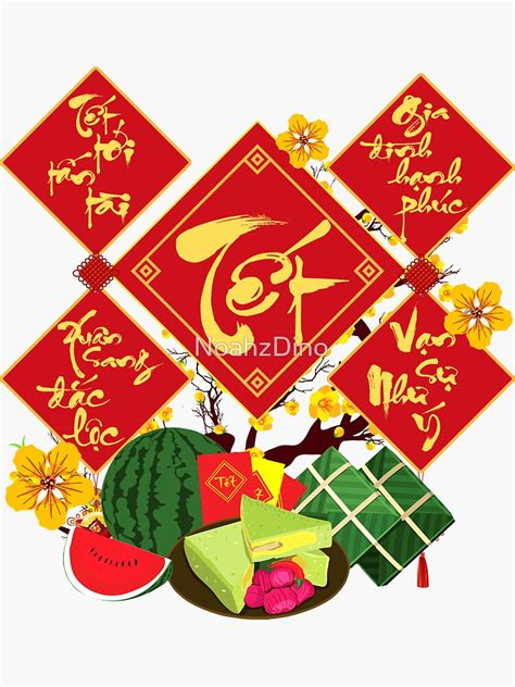 "Happy Lunar New Year 2022 - Vietnamese Tet Decorations Vietnamese ...