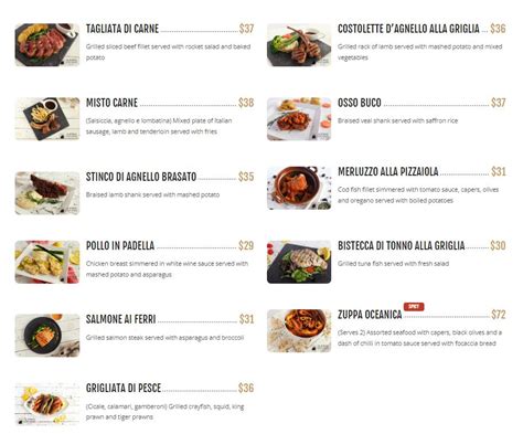 Al Forno East Coast Restaurant & Pizzeria Menu 2024