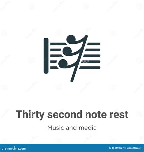 Thirty Second Note Rest Vector Icon on White Background. Flat Vector ...