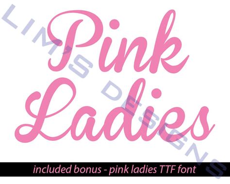 Pink Ladies Vector Logo for Printing/cutting TTF Font - Etsy